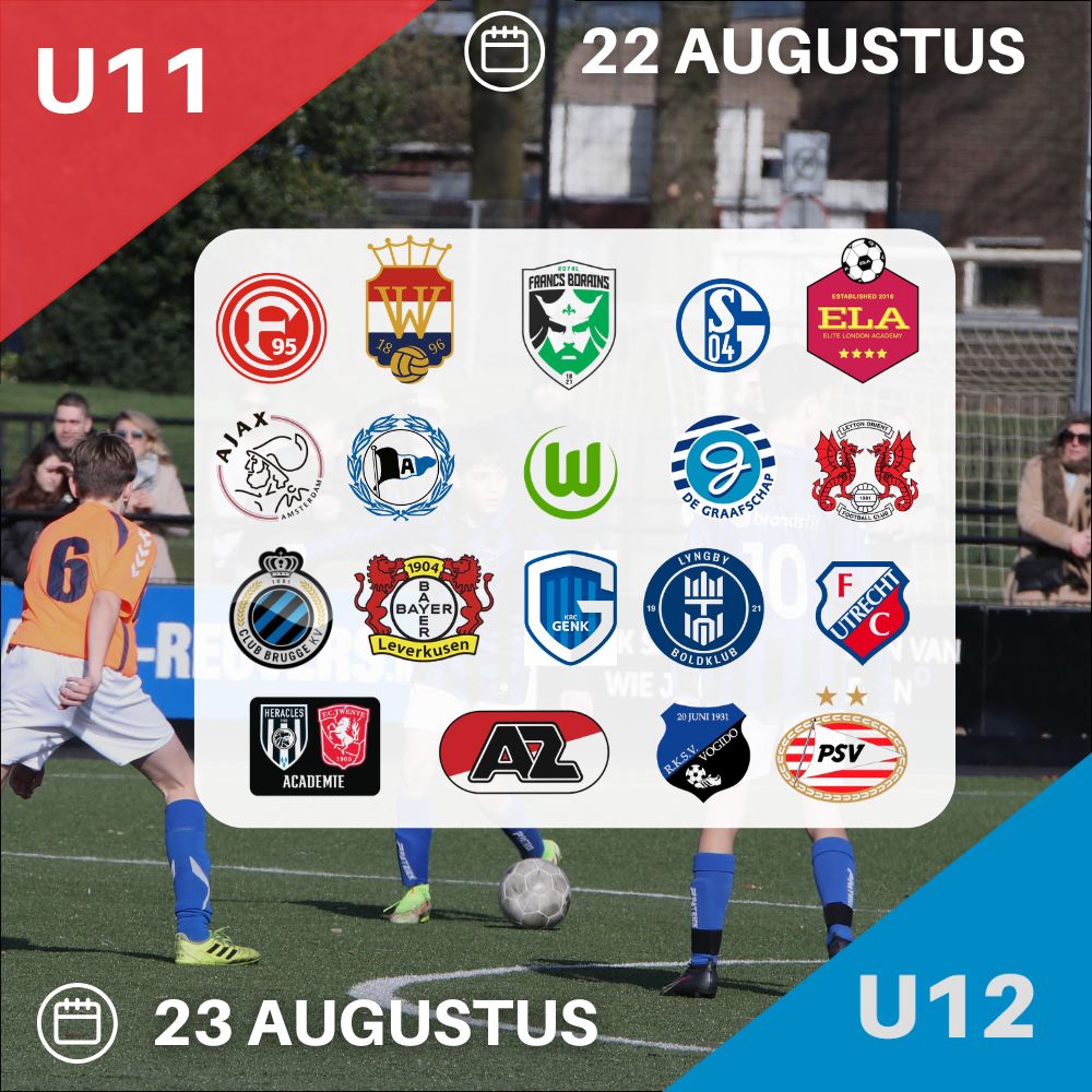 Kom ook naar het U11 en U12 toernooi!