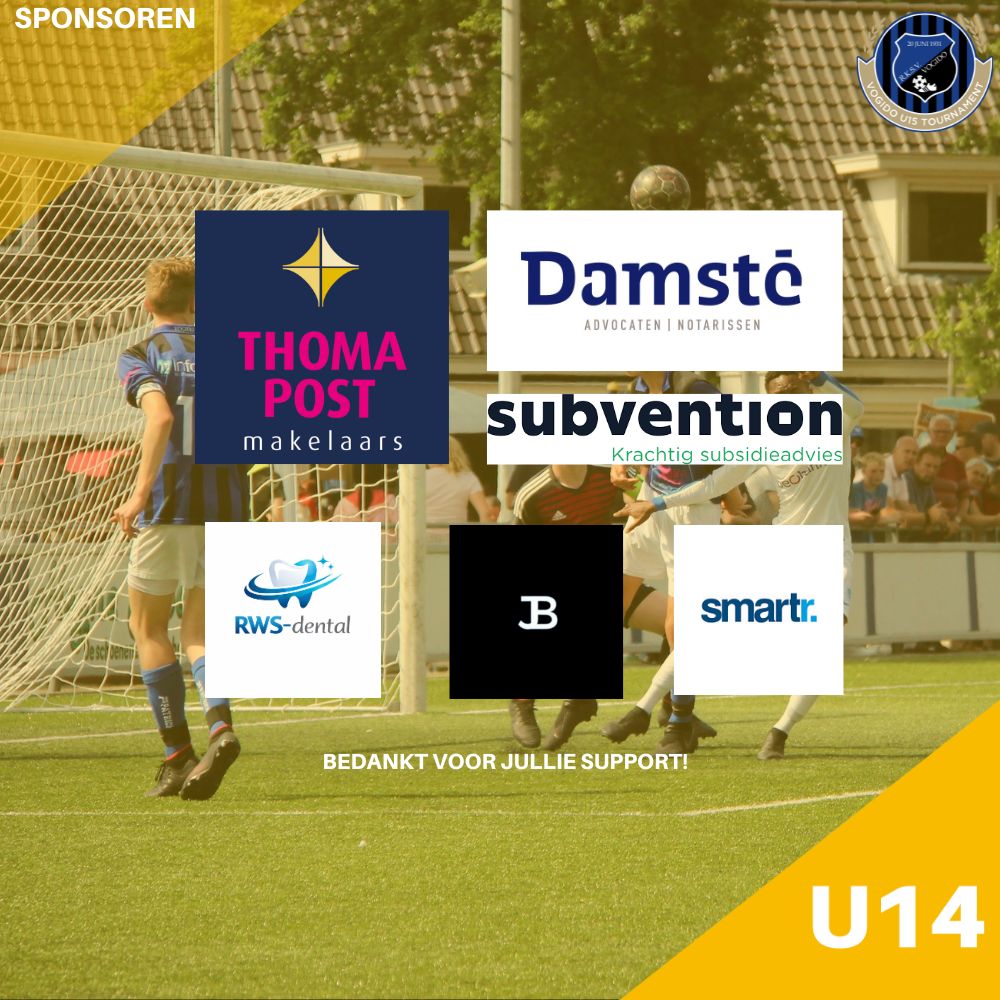 Trotse sponsoren van U14